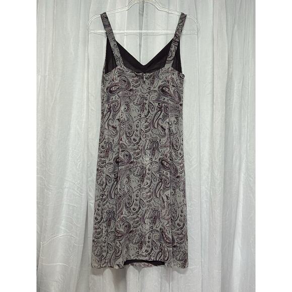 VTG Y2K Paisley 100% Silk Dress Midi Dress Grunge Sleeveless Babydoll Size 12P - Picture 6 of 9
